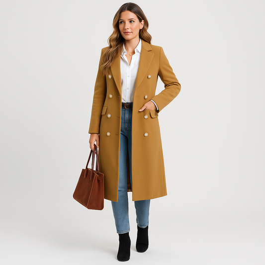 Mistrève | Manteau Long en Laine Femme – Élégance Cintrée & Chaleur Intemporelle