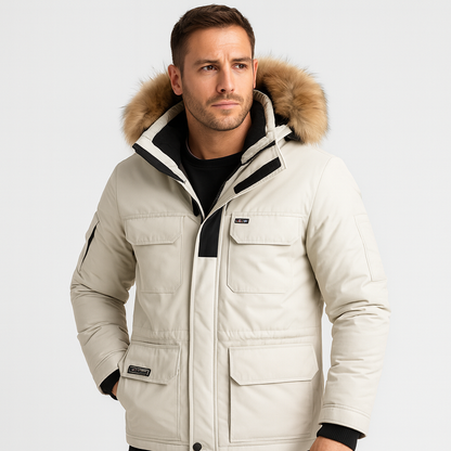 Mistrève | Manteau Homme à Capuche Fourrure – Chaleur Intense et Élégance Moderne