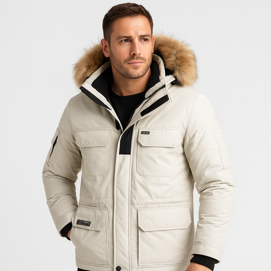 Mistrève | Manteau Homme à Capuche Fourrure – Chaleur Intense et Élégance Moderne