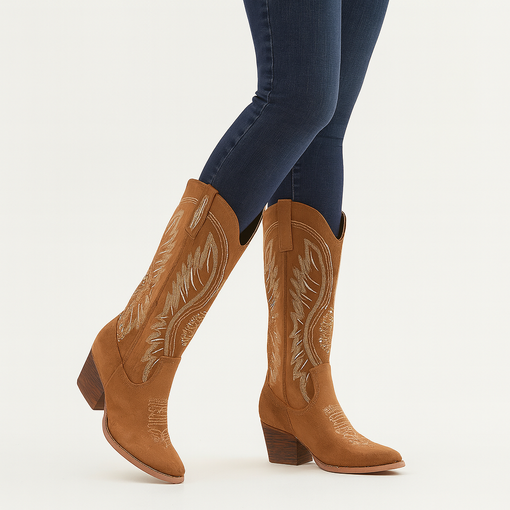 Mistrève | Bottes Western Femme Brodées – Esprit Sauvage et Élégance Affirmée