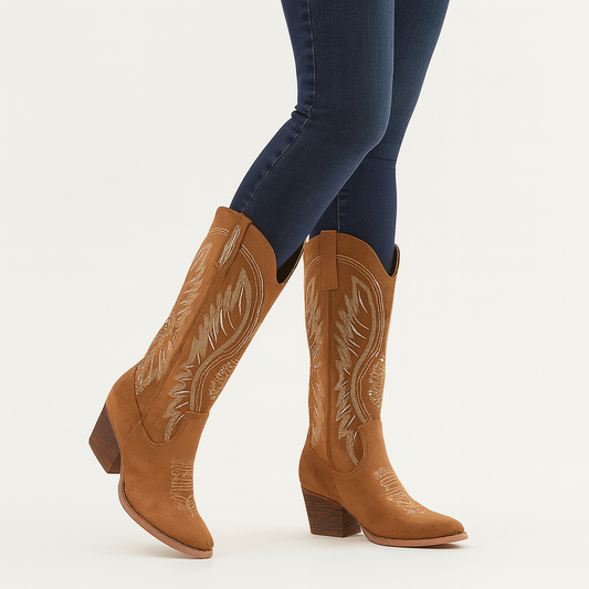 Mistrève | Bottes Western Femme Brodées – Esprit Sauvage et Élégance Affirmée