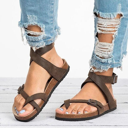 Véronique™ – Odette – Sandales à Boucle en Similicuir
