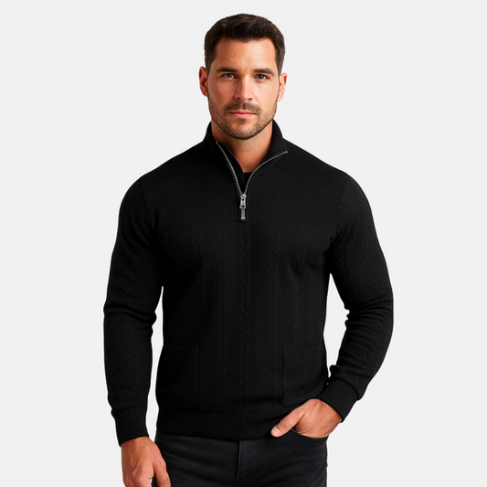 Mistrève | Pull Zippé Homme  – Col Montant Structuré & Intérieur Doux