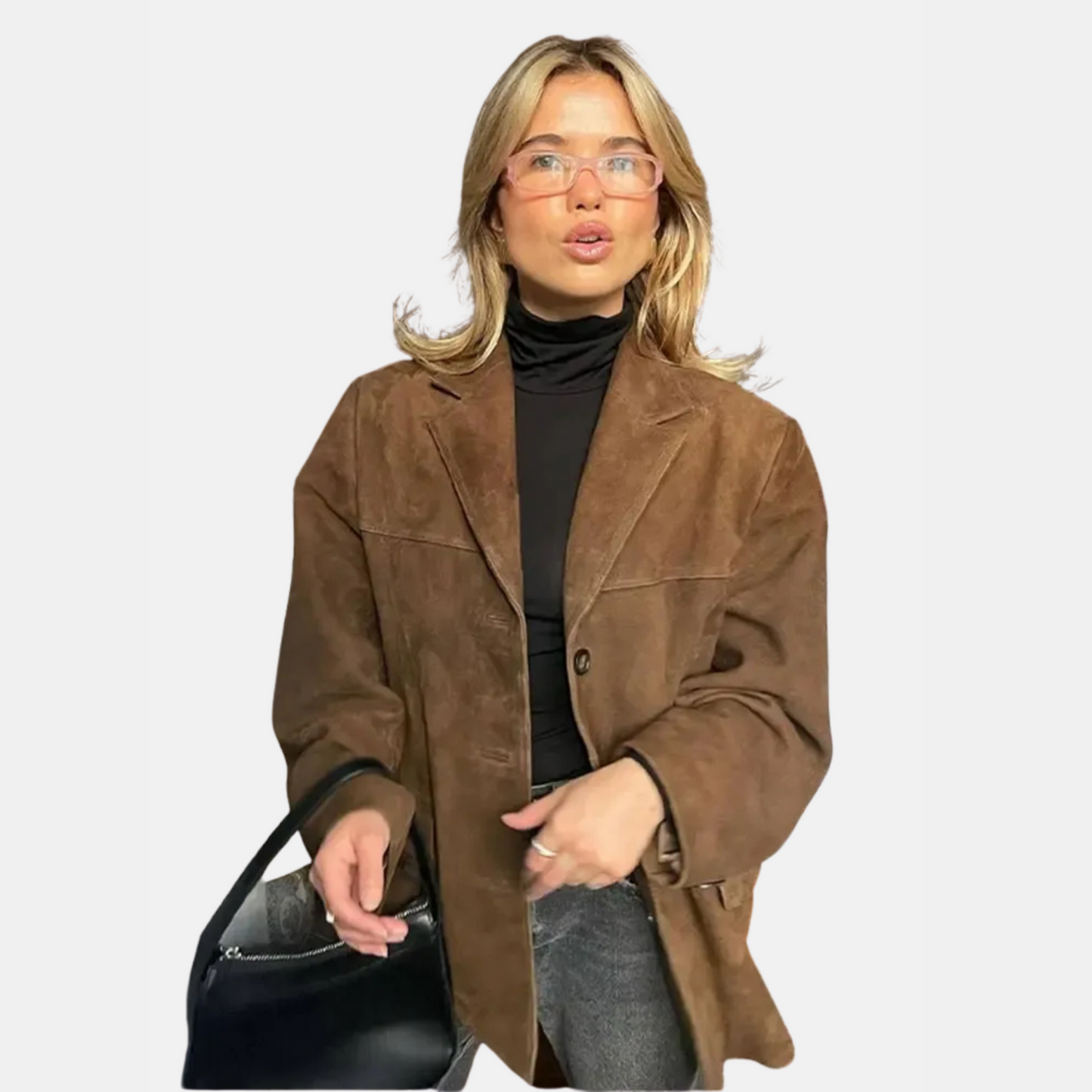 Mistrève | Veste en Daim Marron – Élégance Classique et Intemporelle