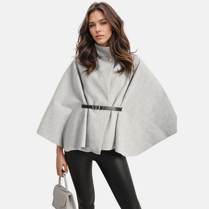 Mistrève | Manteau Femme – Col Haut Élégant & Ceinture Sophistiquée