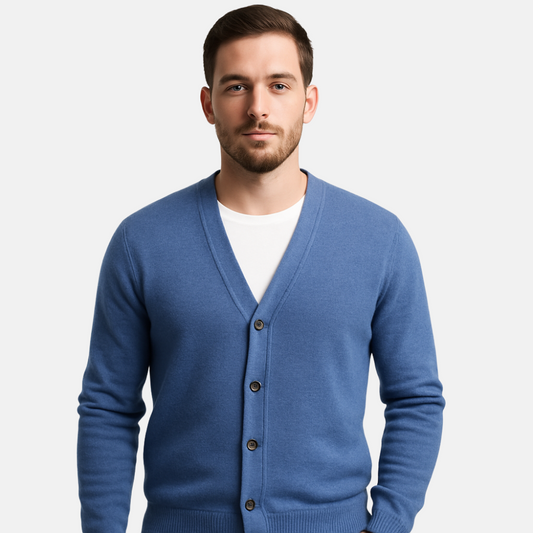 Mistrève | Cardigan Homme Col V en Cachemire – Élégance Intemporelle