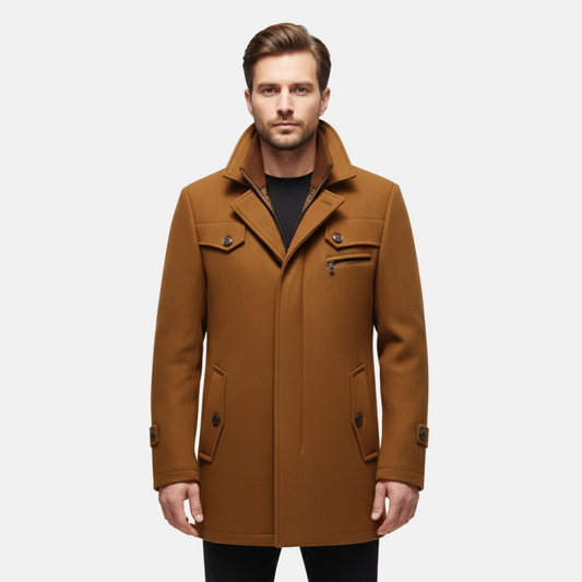 Mistrève | Manteau d'hiver long pour homme avec double fermeture éclair – Élégance au quotidien et confort intemporel