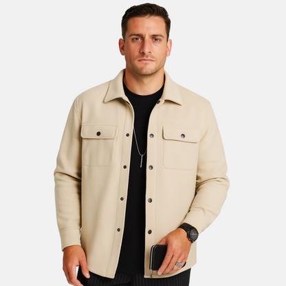 Mistrève | Surchemise Homme Boutonnée à Poches – Style Décontracté et Chaleur Moderne