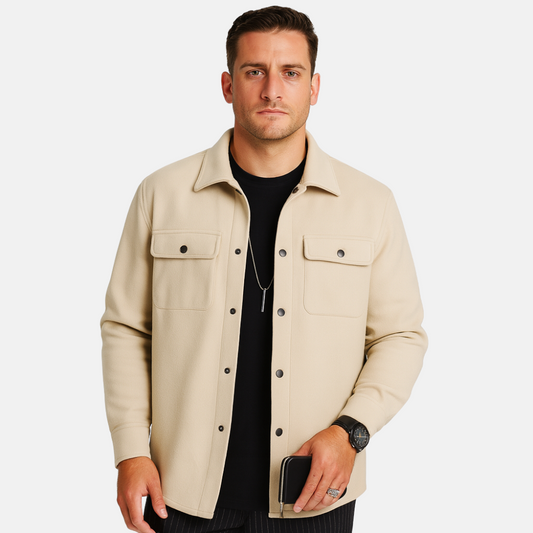 Mistrève | Surchemise Homme Boutonnée à Poches – Style Décontracté et Chaleur Moderne