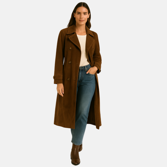 Mistrève | Trench Femme en Suédine Ceinturé – Élégance Classique et Modernité Raffinée
