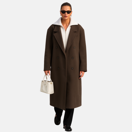 Mistrève | Manteau Oversize Femme Double-Boutonnage – Chaleur Élégante et Style Intemporel