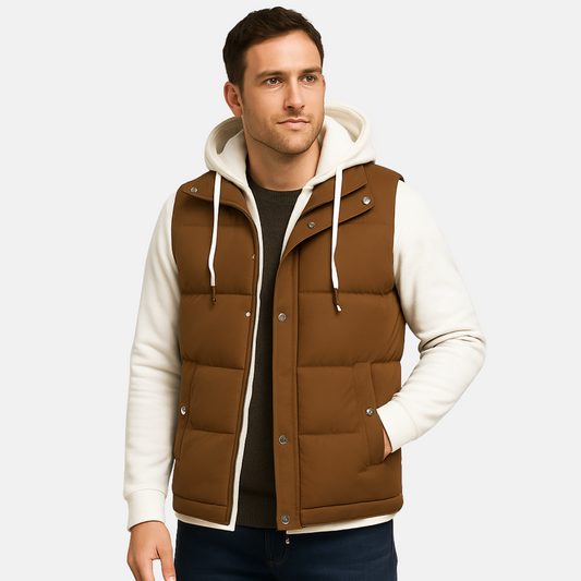 Mistrève | Gilet Homme Matelassé à Capuche – Chaleur Légère et Élégance Décontractée