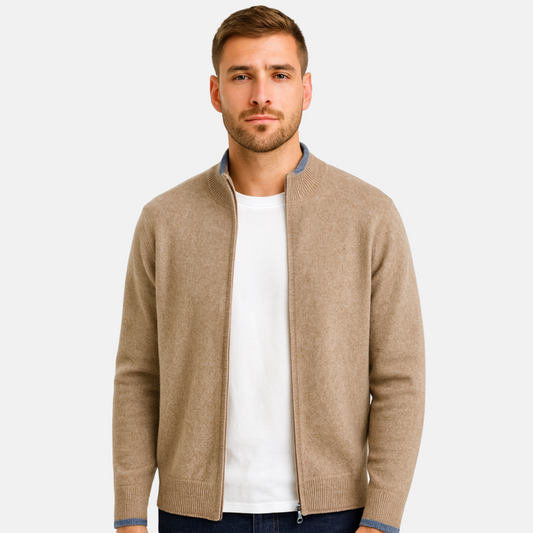 Mistrève | Veste Zippée en Cachemire – Douceur Absolue & Élégance Minimaliste