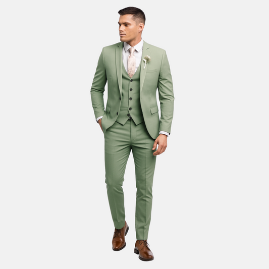 Mistrève | Costume Homme 3 Pièces Slim Fit avec Pantalon Ajusté & Revers Crantés – Élégance Formelle Intemporelle