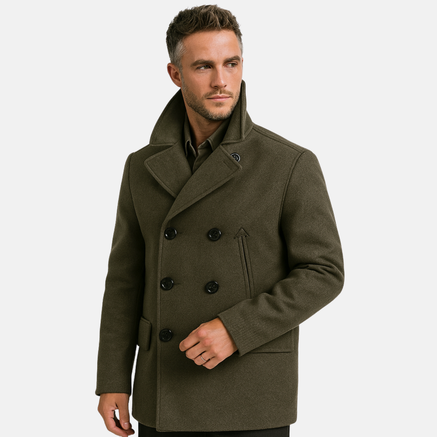 Mistrève | Manteau Long Homme Double-Boutonnage en Laine – Élégance Vintage & Chaleur Moderne