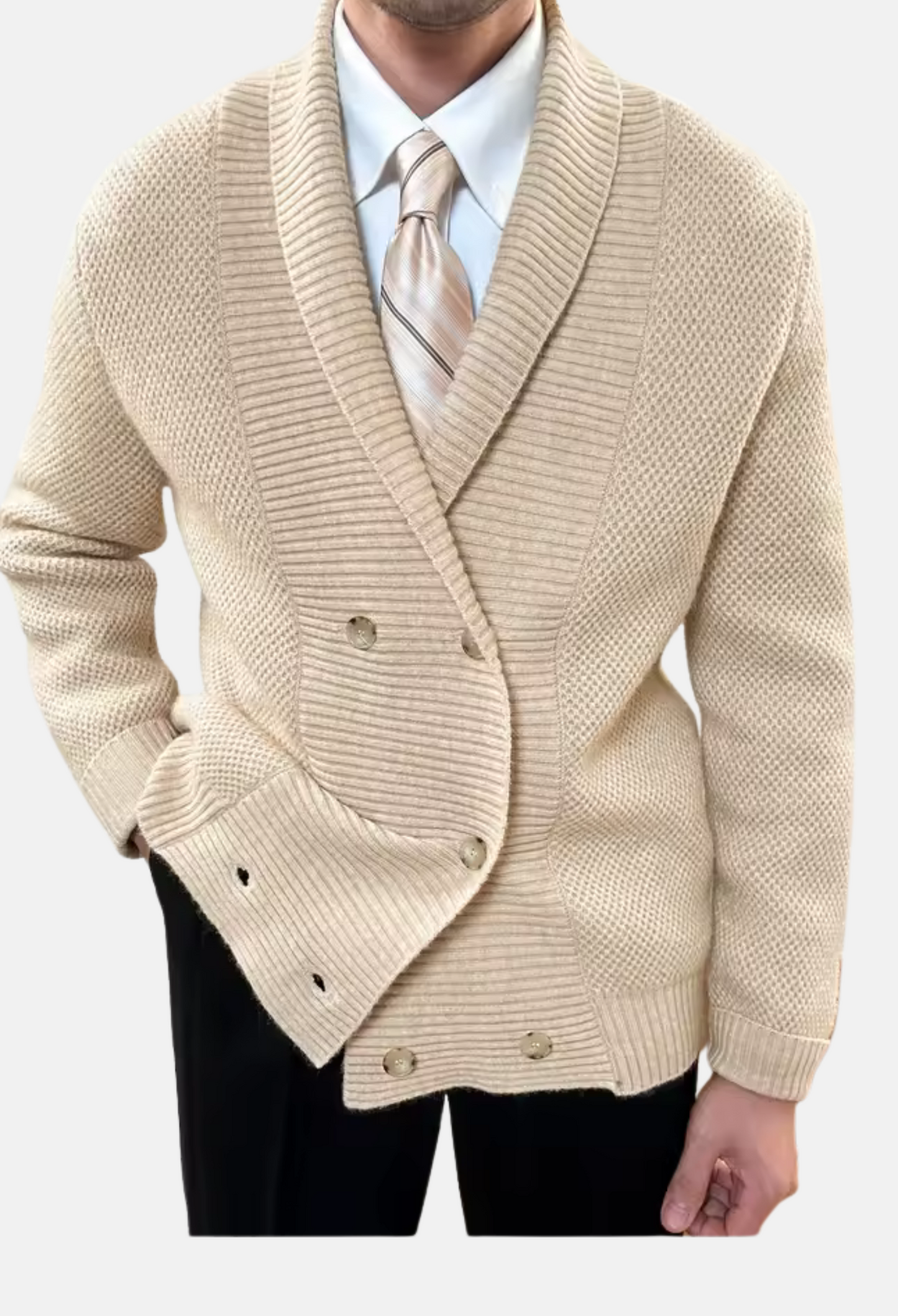 Mistrève | Cardigan Homme Double-Boutonnage – Maille Épaisse & Élégance Intemporelle