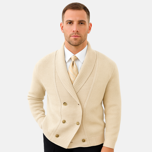 Mistrève | Cardigan Homme Double-Boutonnage – Maille Épaisse & Élégance Intemporelle