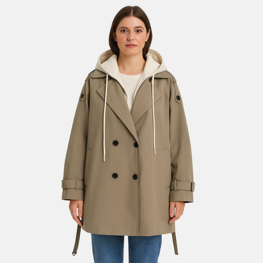Mistrève | Trench Long Femme – Élégance Décontractée et Silhouette Ceinturée