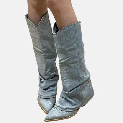 Mistrève | Bottes Hautes en Jean  – Élégance Décontractée