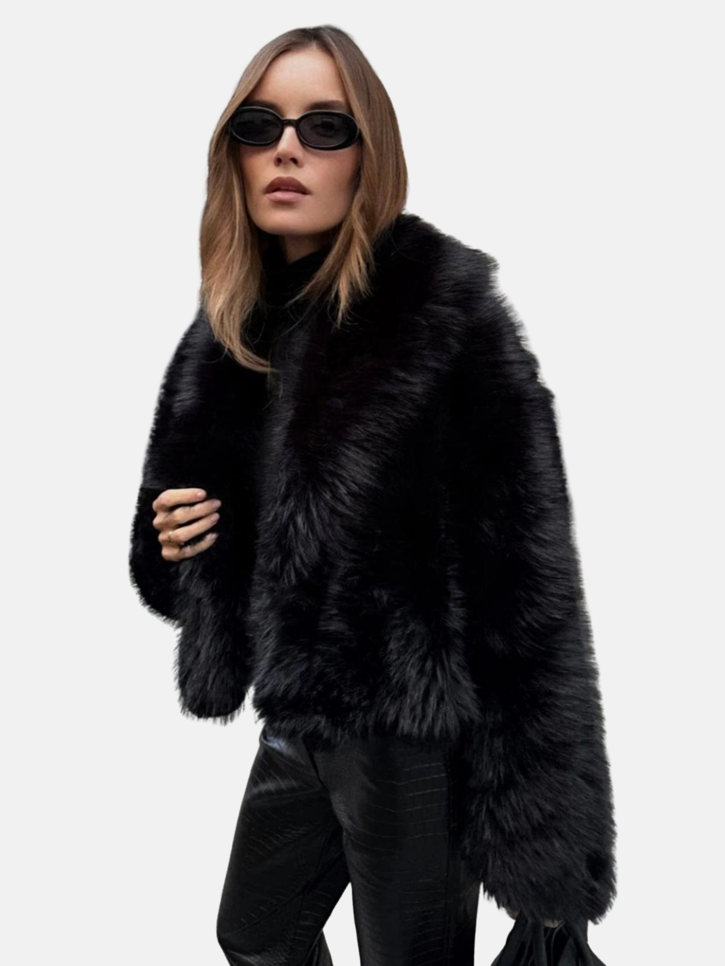 Mistrève | Veste Noire Luxe en Fourrure –  Confort Hivernal