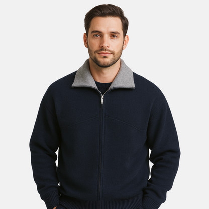 Mistrève | Pull à fermeture éclair pour homme avec col côtelé – Coupe décontractée et style polyvalent
