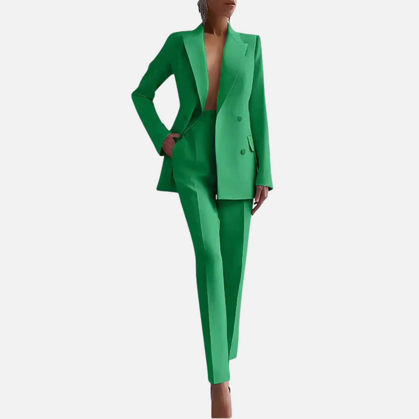 Mistrève | Ensemble Femme Blazer Double Boutonnage et Pantalon Large – Élégance Formelle et Allure Sophistiquée