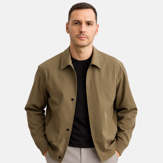 Mistrève | Veste Homme Unie à Col Rabattu – Coupe Ample Décontractée & Élégance Coréenne