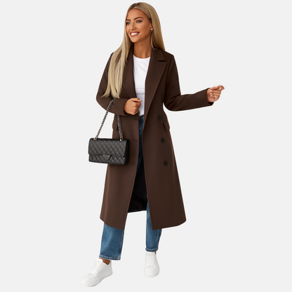 Mistrève | Manteau Long Femme Élégant Ceinturé Double-Boutonnage – Chaleur Classique et Raffinement Hivernal