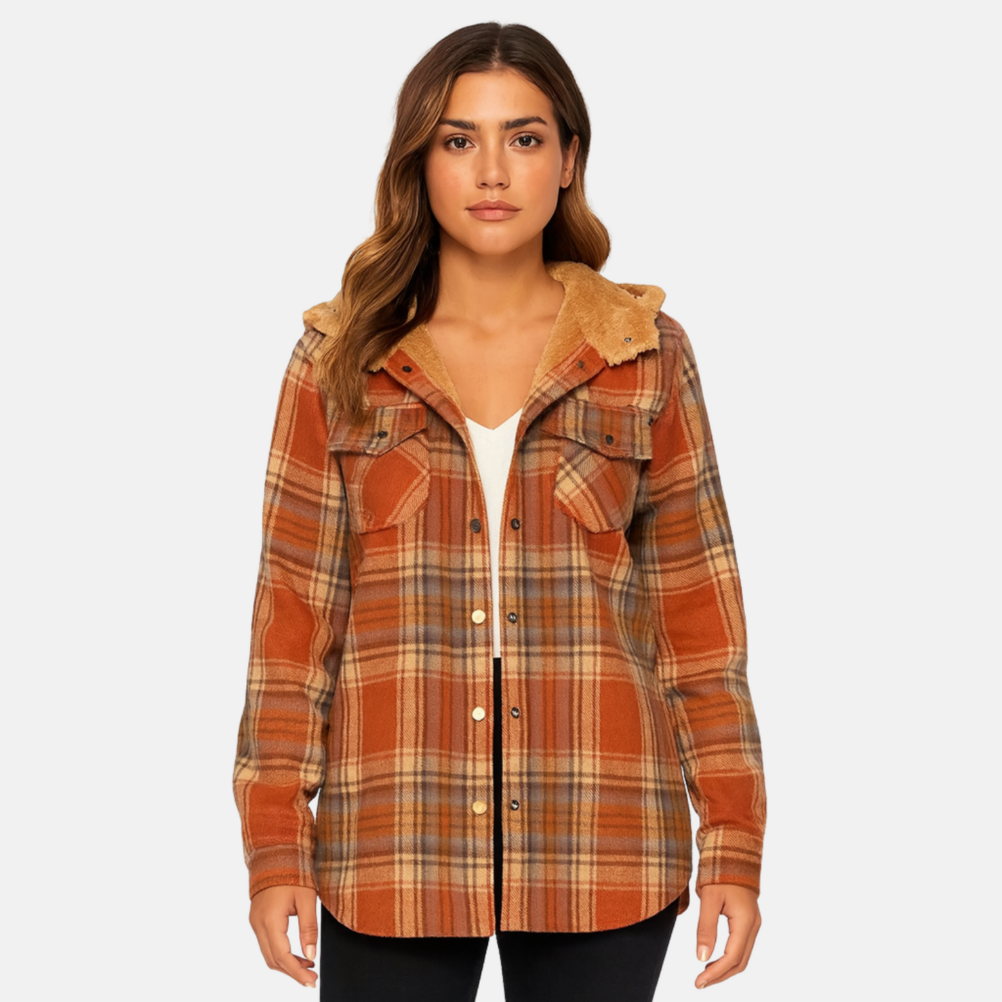 Mistrève | Veste Femme à Carreaux Doublée Sherpa – Chaleur Rustique et Style Intemporel