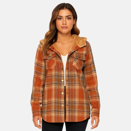 Mistrève | Veste Femme à Carreaux Doublée Sherpa – Chaleur Rustique et Style Intemporel