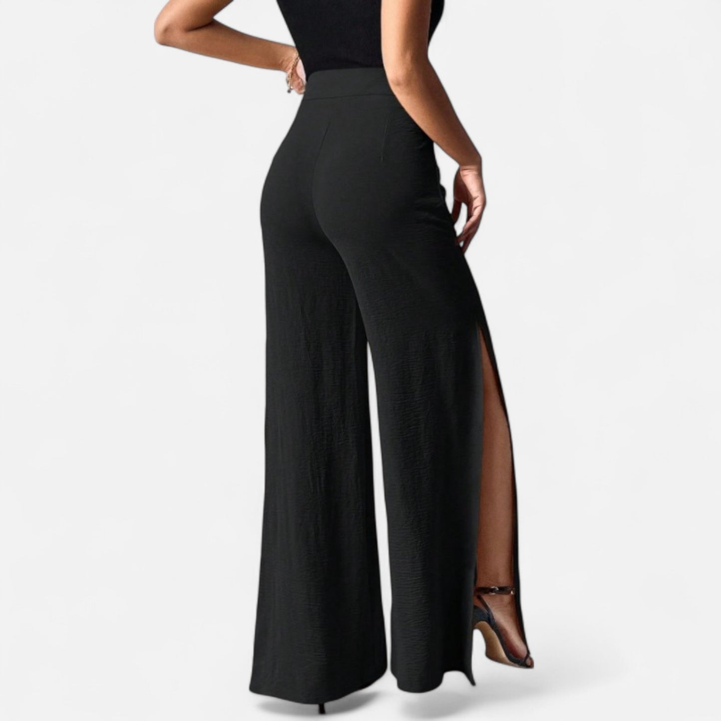Mistrève | Golden Split Side Pants – Modern Elegance for the Active Woman
