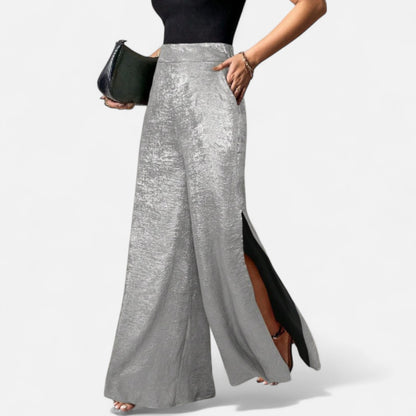 Mistrève | Golden Split Side Pants – Modern Elegance for the Active Woman