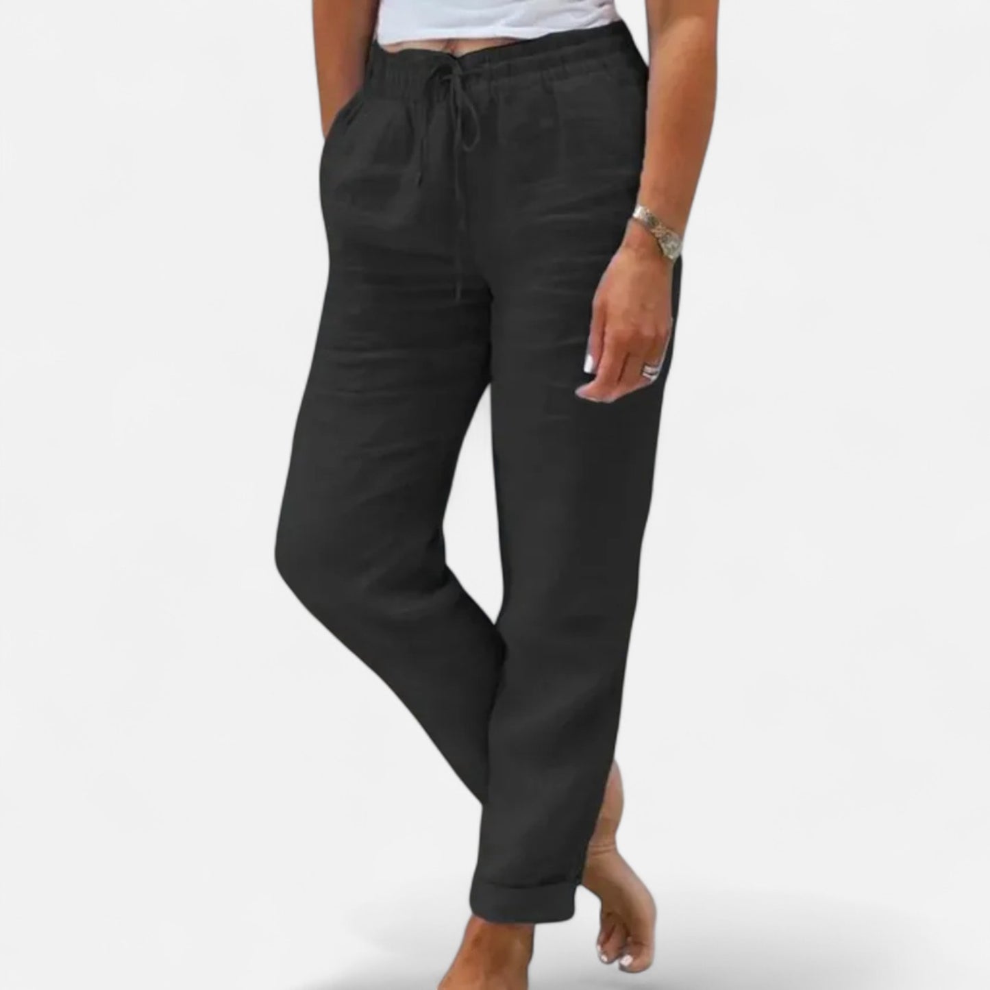 Mistrève | Pantalon d'Été en Lin et Coton pour Femme – Taille Haute, Confort Respirant