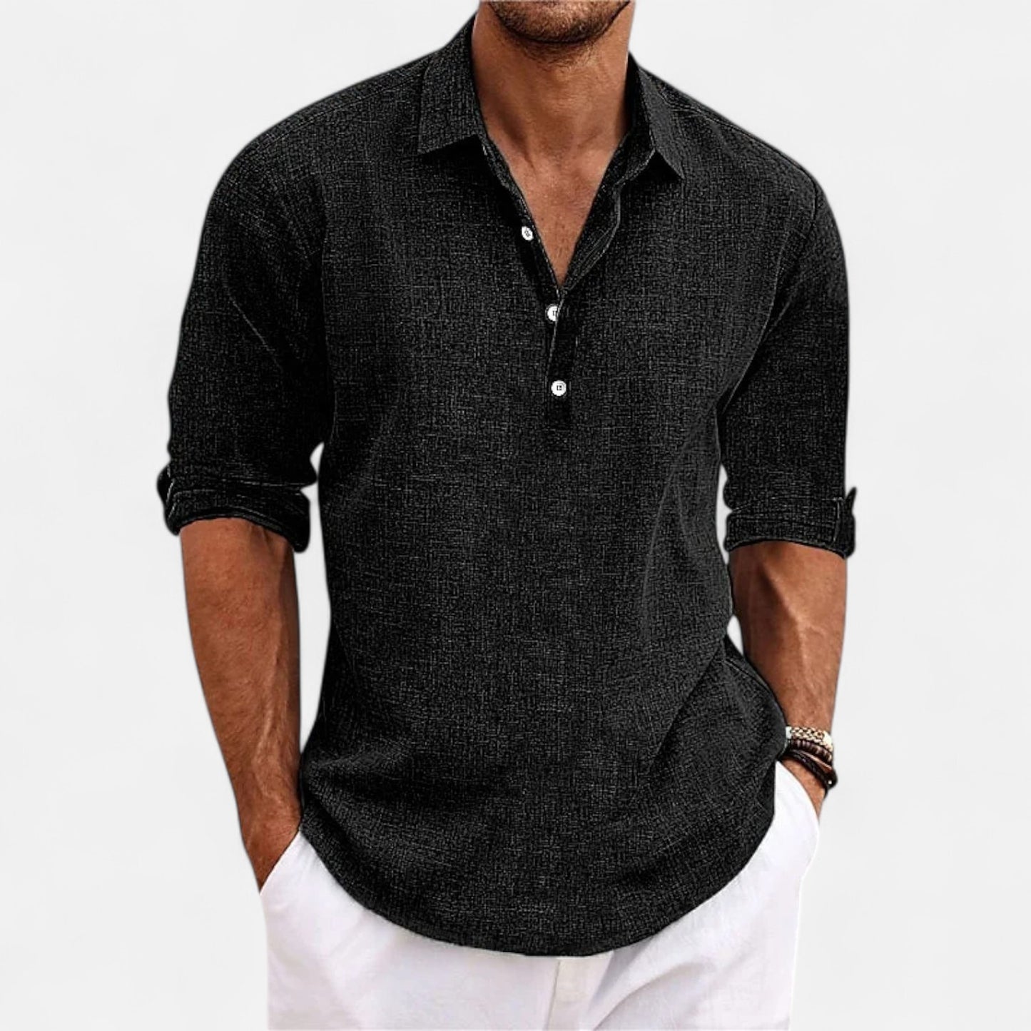 Mistrève | Chemise Classique en Lin pour Homme – Élégance Authentique, Raffinement Intemporel