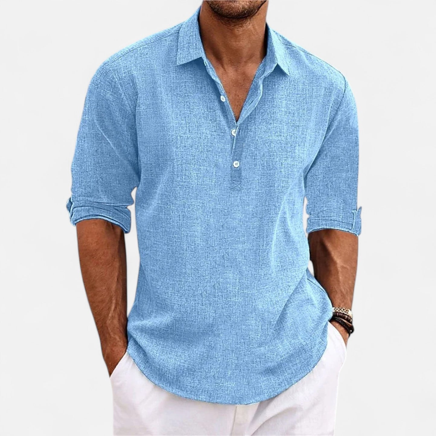 Mistrève | Chemise Classique en Lin pour Homme – Élégance Authentique, Raffinement Intemporel