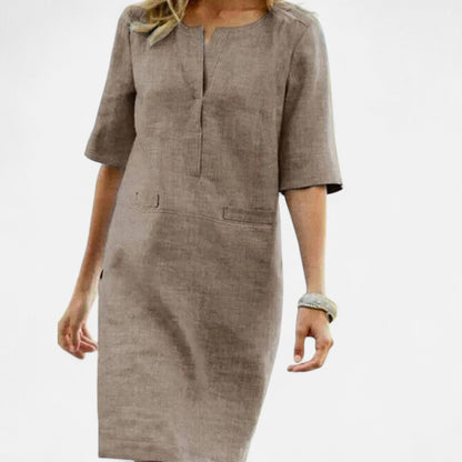 Mistrève | Robe d'Été Légère en Lin pour Femme – Fraîcheur Naturelle, Élégance Décontractée