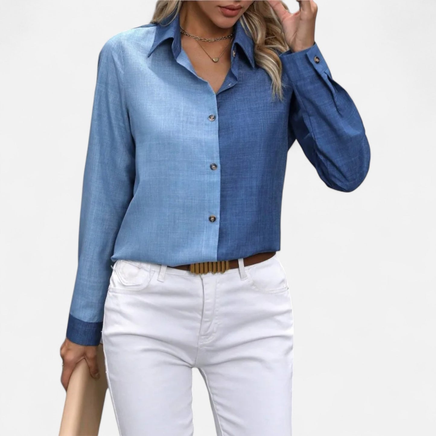 Mistrève | Chemise Femme Manche Longue à Col Revers – Casual Raffinée, Élégance Naturelle