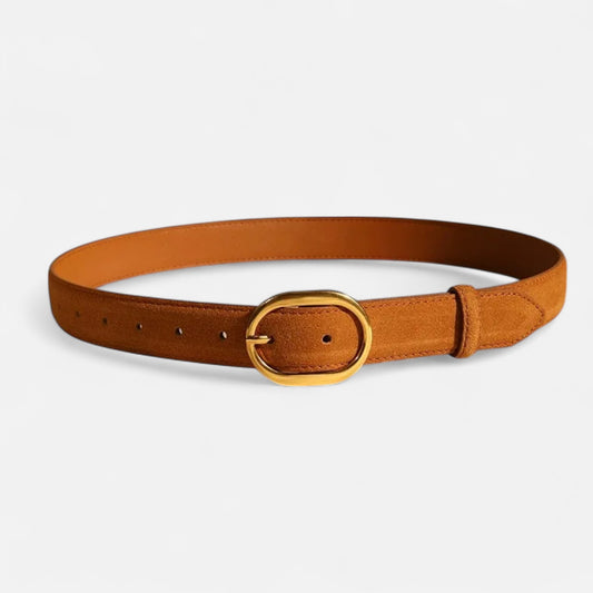 Mistrève | Ceinture Fine Femme en Croûte de Cuir – Élégance Vintage et Raffinement Naturel