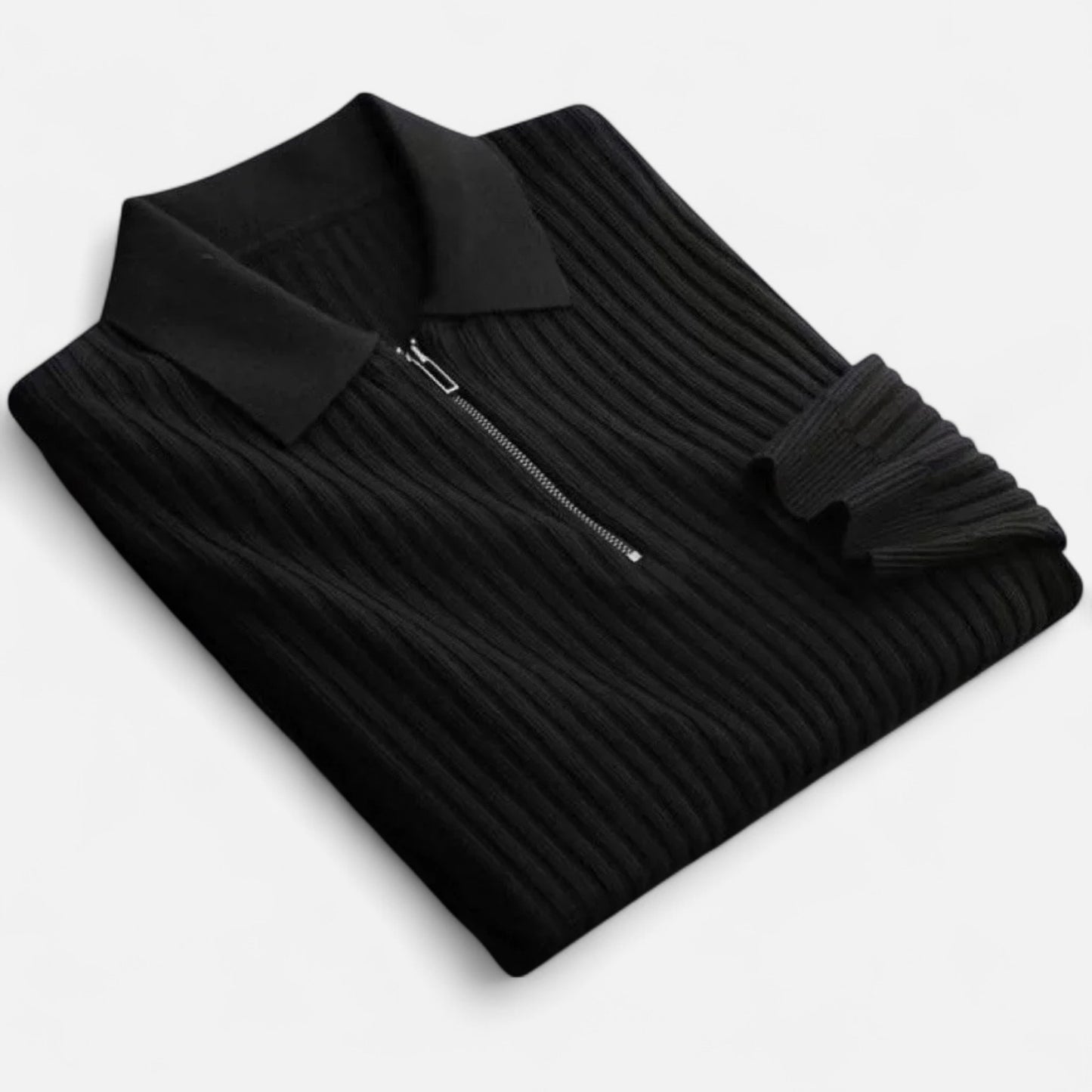 Mistrève | Pull Zippé à Côtes Homme – Chaleur Structurée et Élégance Fonctionnelle