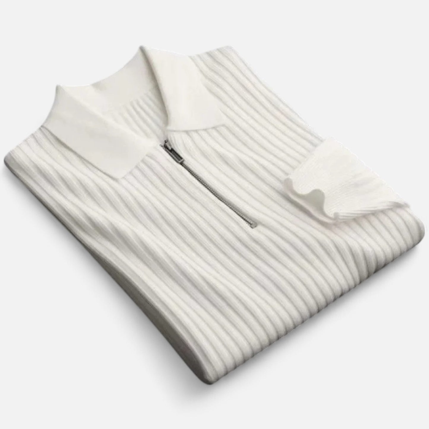 Mistrève | Pull Zippé à Côtes Homme – Chaleur Structurée et Élégance Fonctionnelle