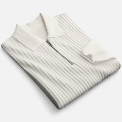 Mistrève | Pull Zippé à Côtes Homme – Chaleur Structurée et Élégance Fonctionnelle