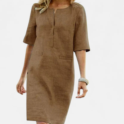 Mistrève | Robe d'Été Légère en Lin pour Femme – Fraîcheur Naturelle, Élégance Décontractée