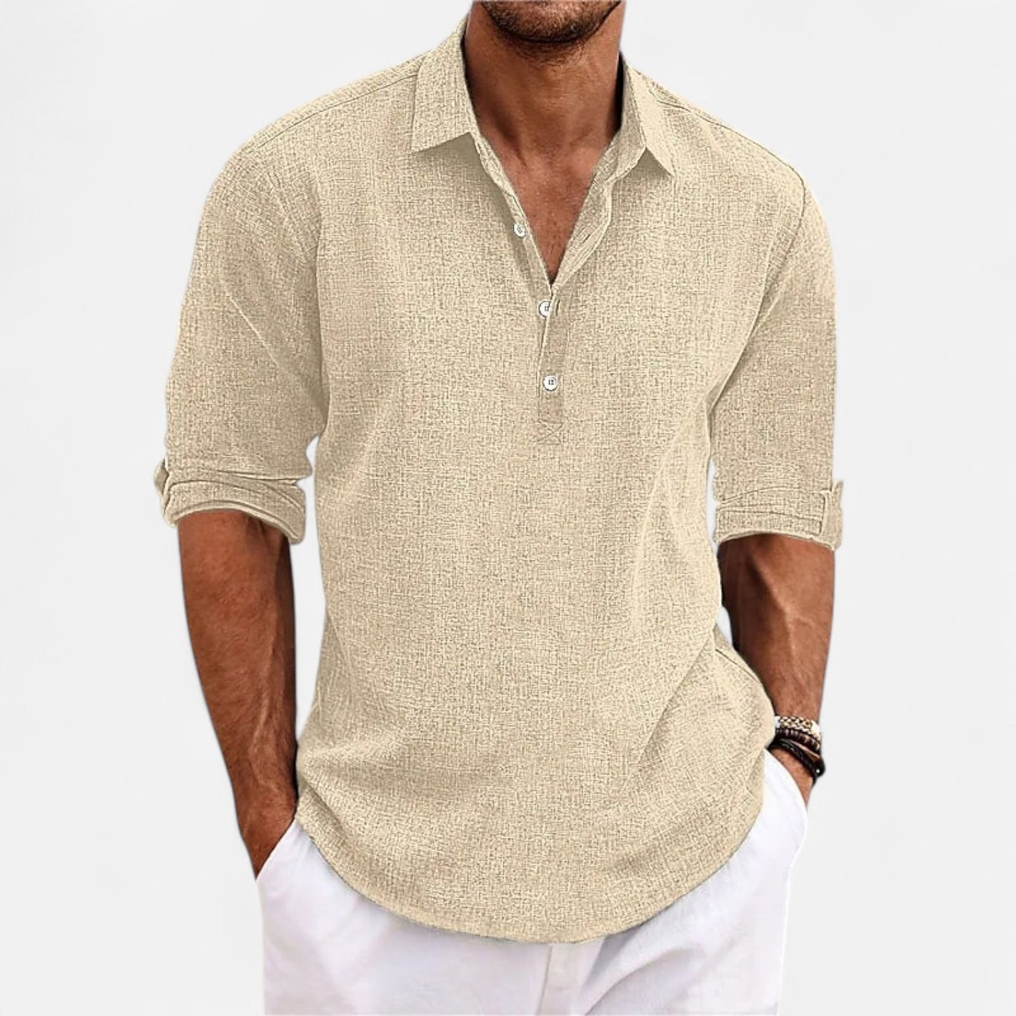 Mistrève | Chemise Classique en Lin pour Homme – Élégance Authentique, Raffinement Intemporel