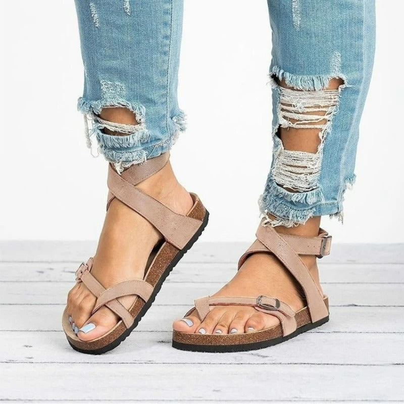 Véronique™ – Odette – Sandales à Boucle en Similicuir
