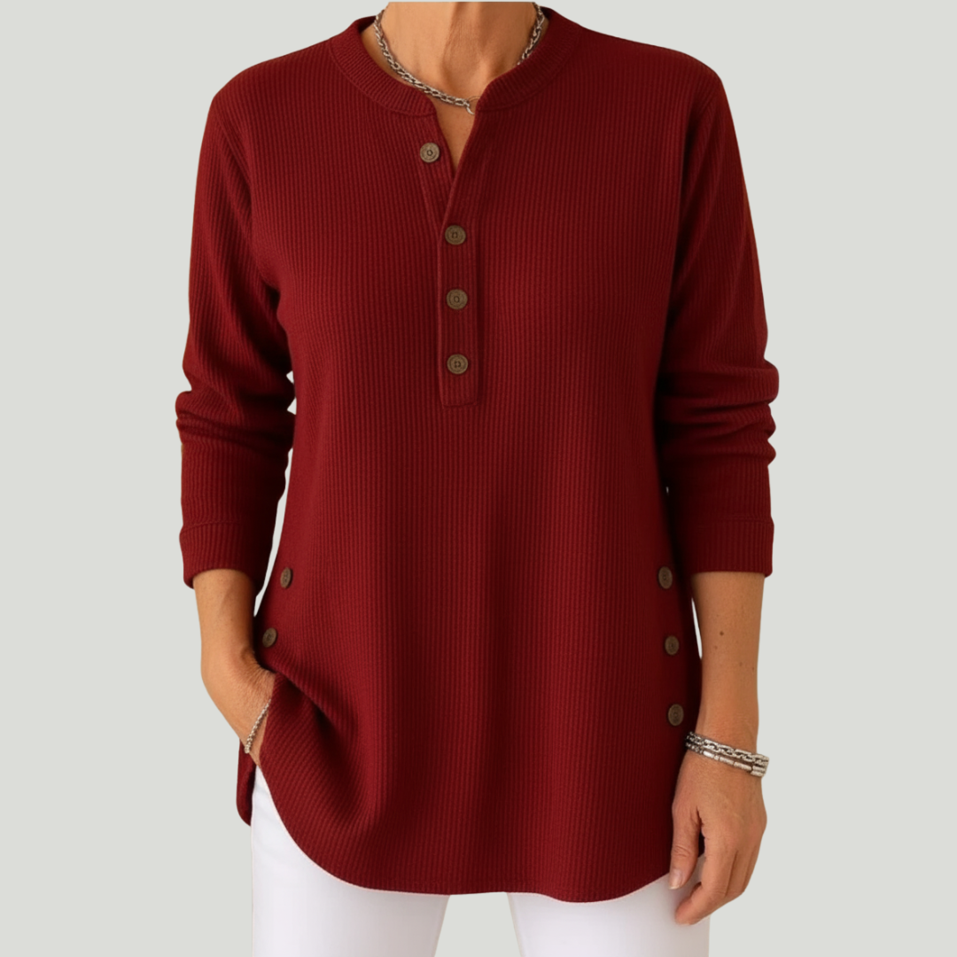 Emmy | Pull en tricot uni à manches longues