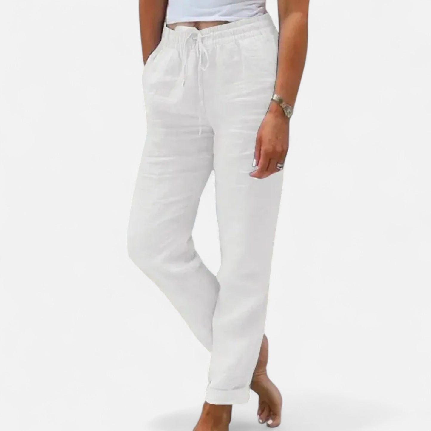 Mistrève | Pantalon d'Été en Lin et Coton pour Femme – Taille Haute, Confort Respirant