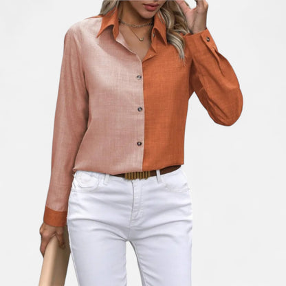 Mistrève | Chemise Femme Manche Longue à Col Revers – Casual Raffinée, Élégance Naturelle